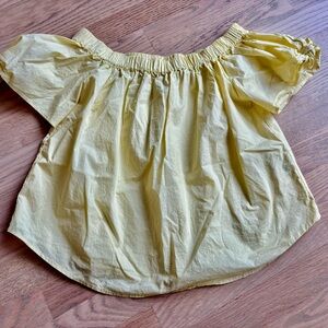H & M Off Shoulder Yellow Bubble Top XS